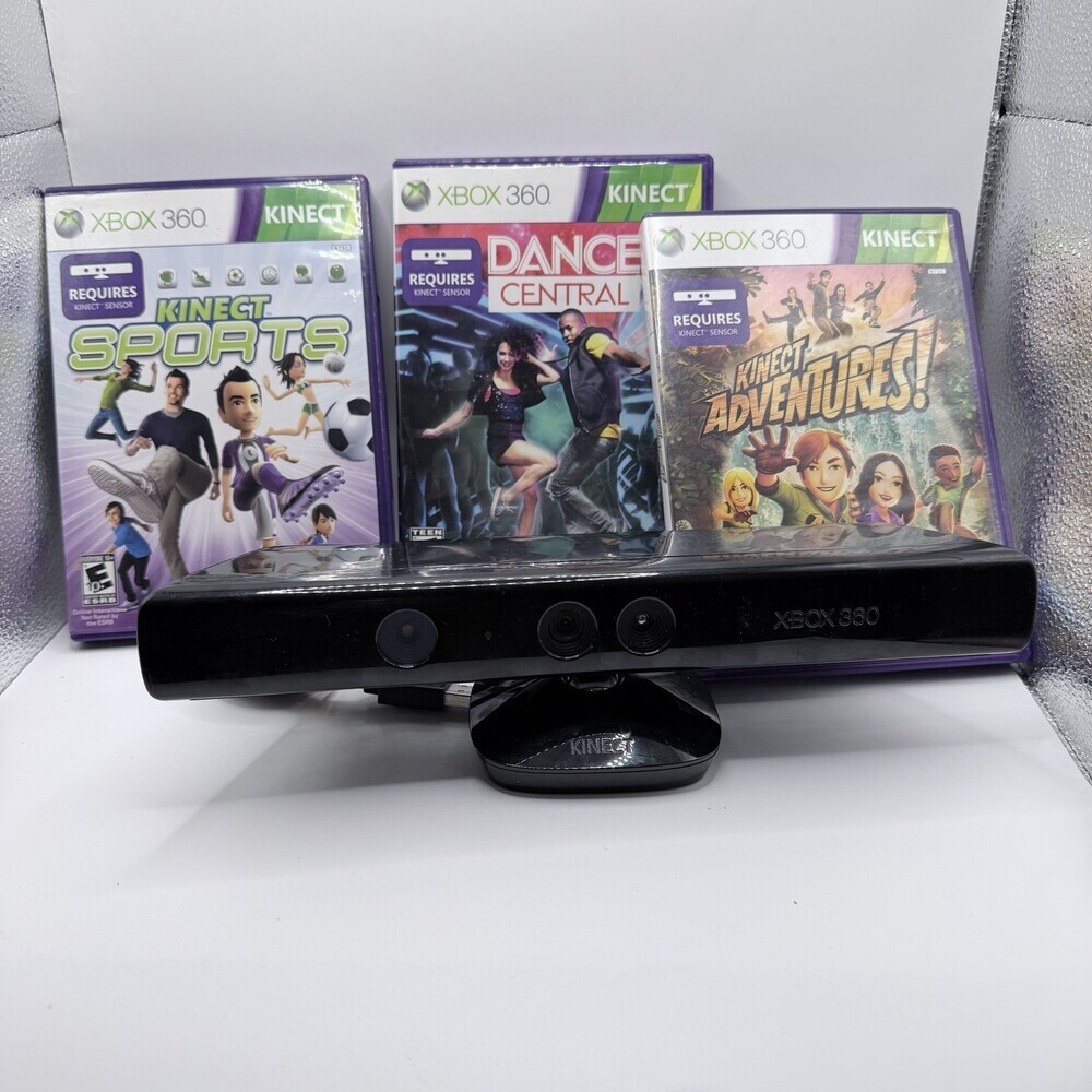Kinect Bundle 3 Games Microsoft Xbox 360 Motion Sensor